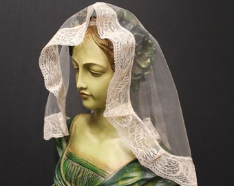 Rosa Mystica Boutique/ Ready To Ship Now/  Mantilla Chapel Veil/ Catholic Head Covering For Mass / St Joan Of Arc