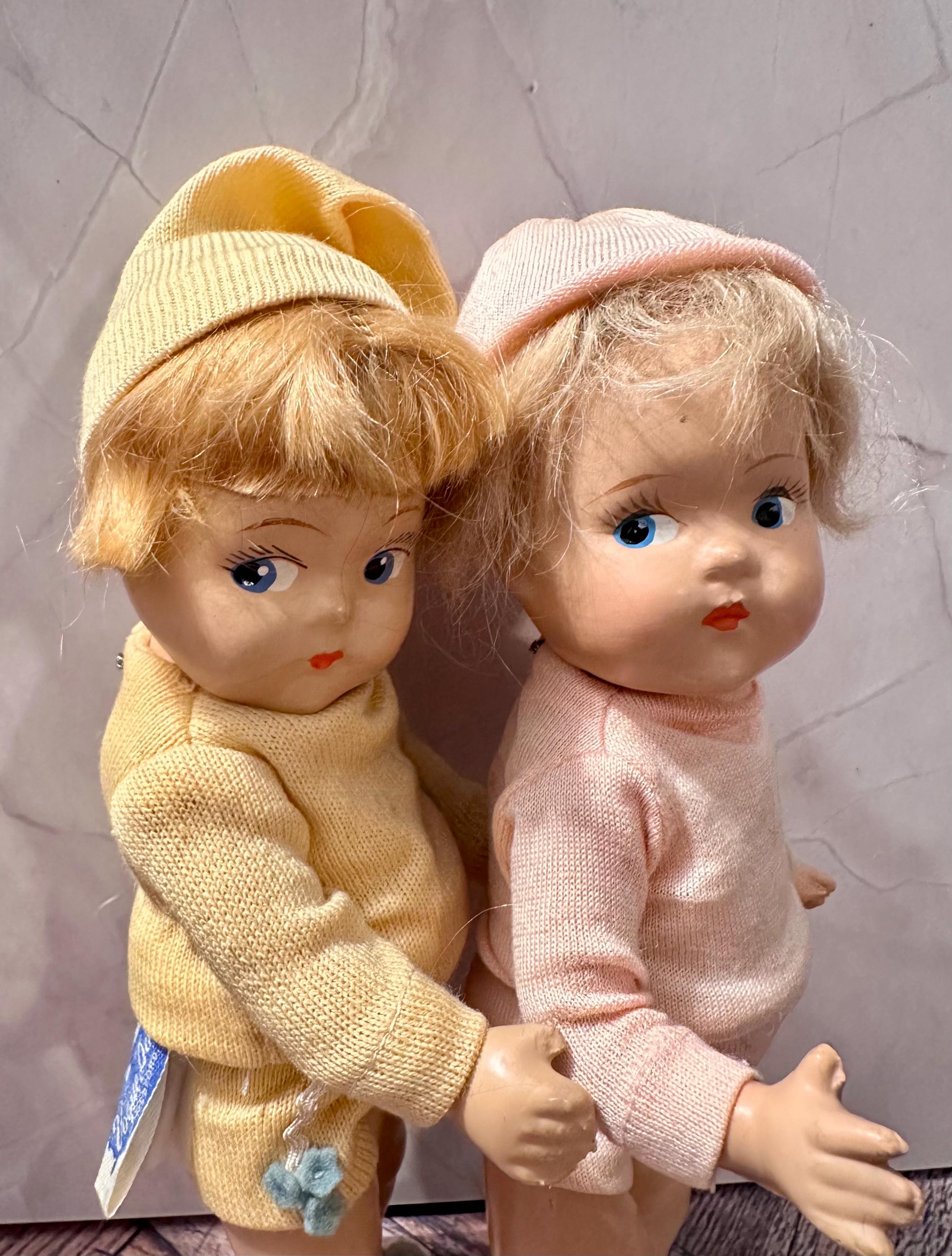 Vintage Pair Japanese Boy & Girl Jointed Bisque Dolls /b | eBay