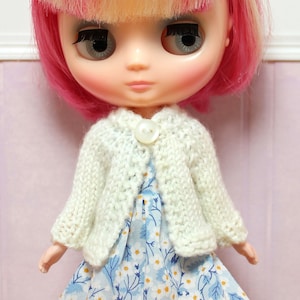 BLYTHE Middie doll knit sweater - soft white wool