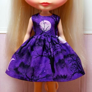 Vestido de Halloween para muñeca BLYTHE - luna morada
