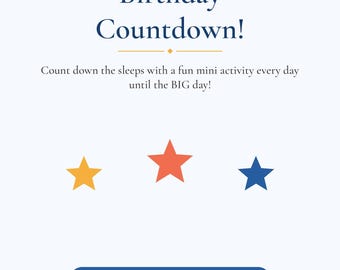 Birthday Countdown Calendar Printable, Kids Birthday Countdown Chart, Sleeps Until Birthday, Countdown Activity for Kids