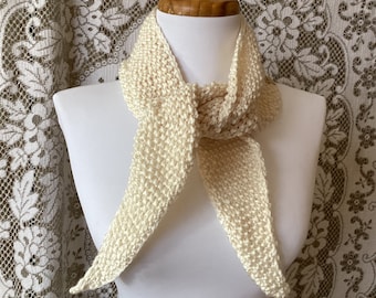 Hand knit wool bandana, shawl, wrap, scarf