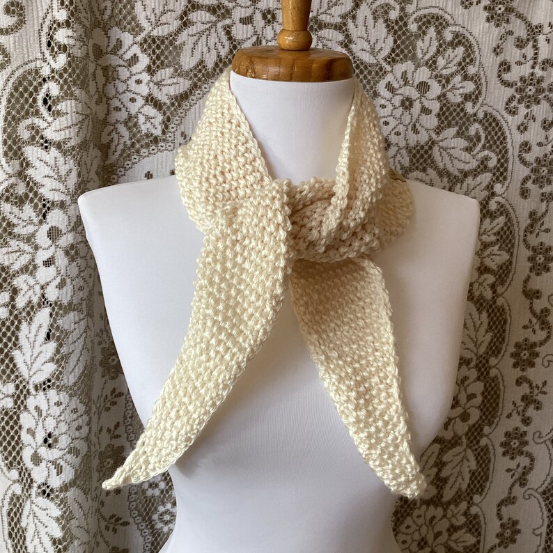 Hand knit wool bandana, shawl, wrap, scarf image 1