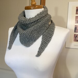 Hand knit bandana, shawl, wrap, scarf image 2