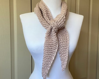 Hand knit bandana, shawl, wrap, scarf