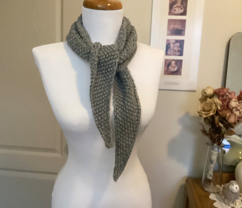 Hand knit bandana, shawl, wrap, scarf image 1
