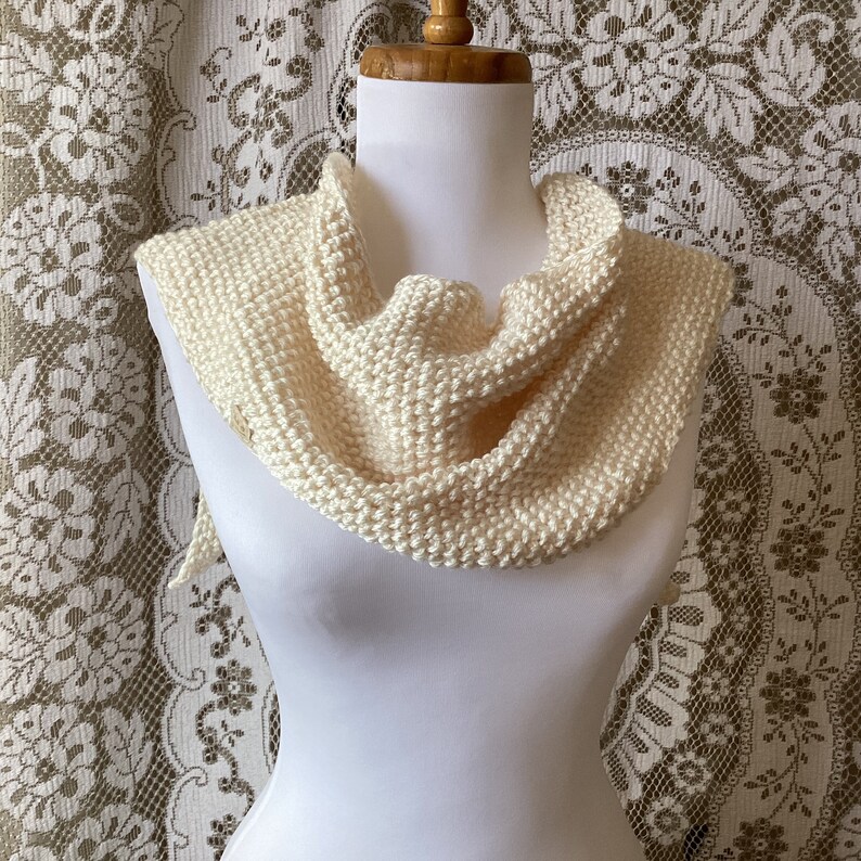 Hand knit wool bandana, shawl, wrap, scarf image 5