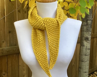 Hand knit bandana, shawl, wrap, scarf