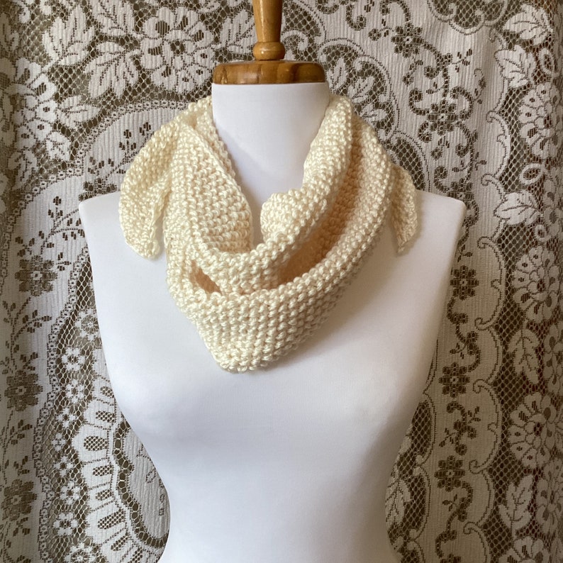 Hand knit wool bandana, shawl, wrap, scarf image 3