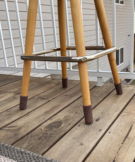 16 Extra Tall Medium Brown Acrylic Chair Socks to Fit Legs 3/4