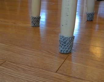 16 Acrylic grey fleck chair socks, to fit 3" - 4 3/4" (7.6 cm - 12 cm) circumference