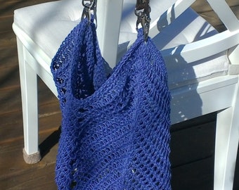 Crochet Hemp Boho Bag, Beach bag