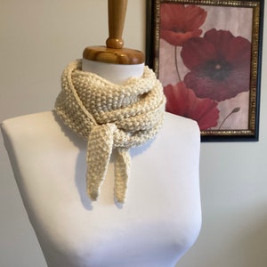 Hand knit wool bandana, shawl, wrap, scarf image 2