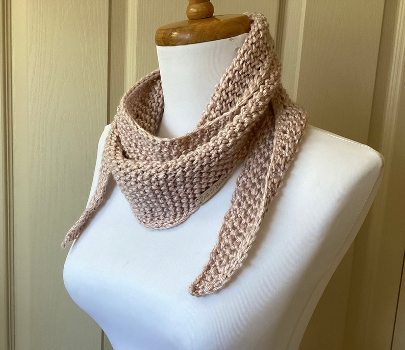 Hand knit bandana, shawl, wrap, scarf image 3