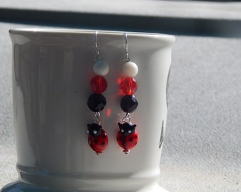 Red & Black Ladybug Earrings