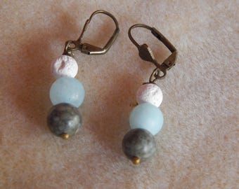Blue and White Earrings