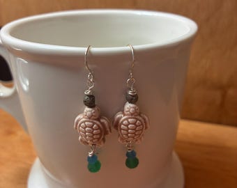 Porcelain Turtle Earrings