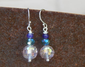 Purple, Green, and Pink Earrings