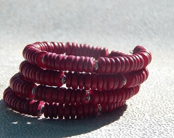 Red Wine Spiral Bracelet