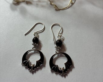 Black Bat Earrings