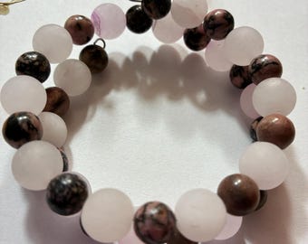 Rose Quartz Memory Wire Bracelet