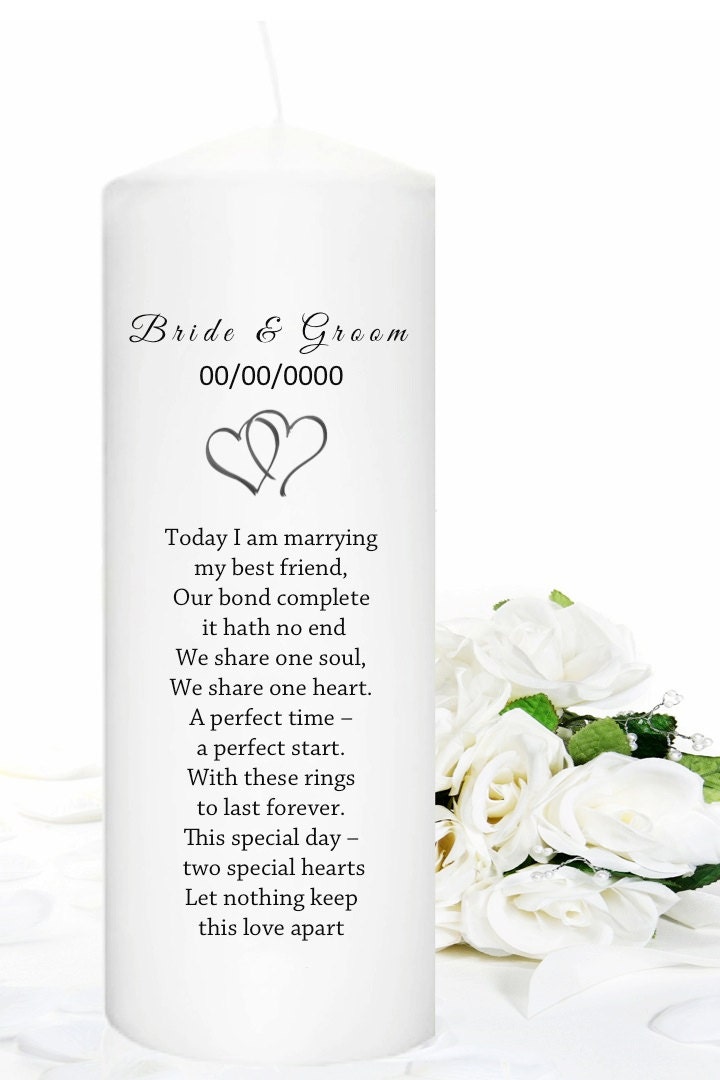 Unity Candle Personalized for Your Wedding Etsy