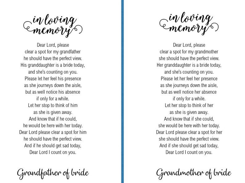 In Memory of a deceased parent / grandparent personalized Etsy