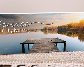 Religious Sign - My Peace I Give To You  Wood Block decor 10” x 3.5”