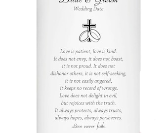 Love is Patient Love is Kind Unity Candle Personalized for your wedding