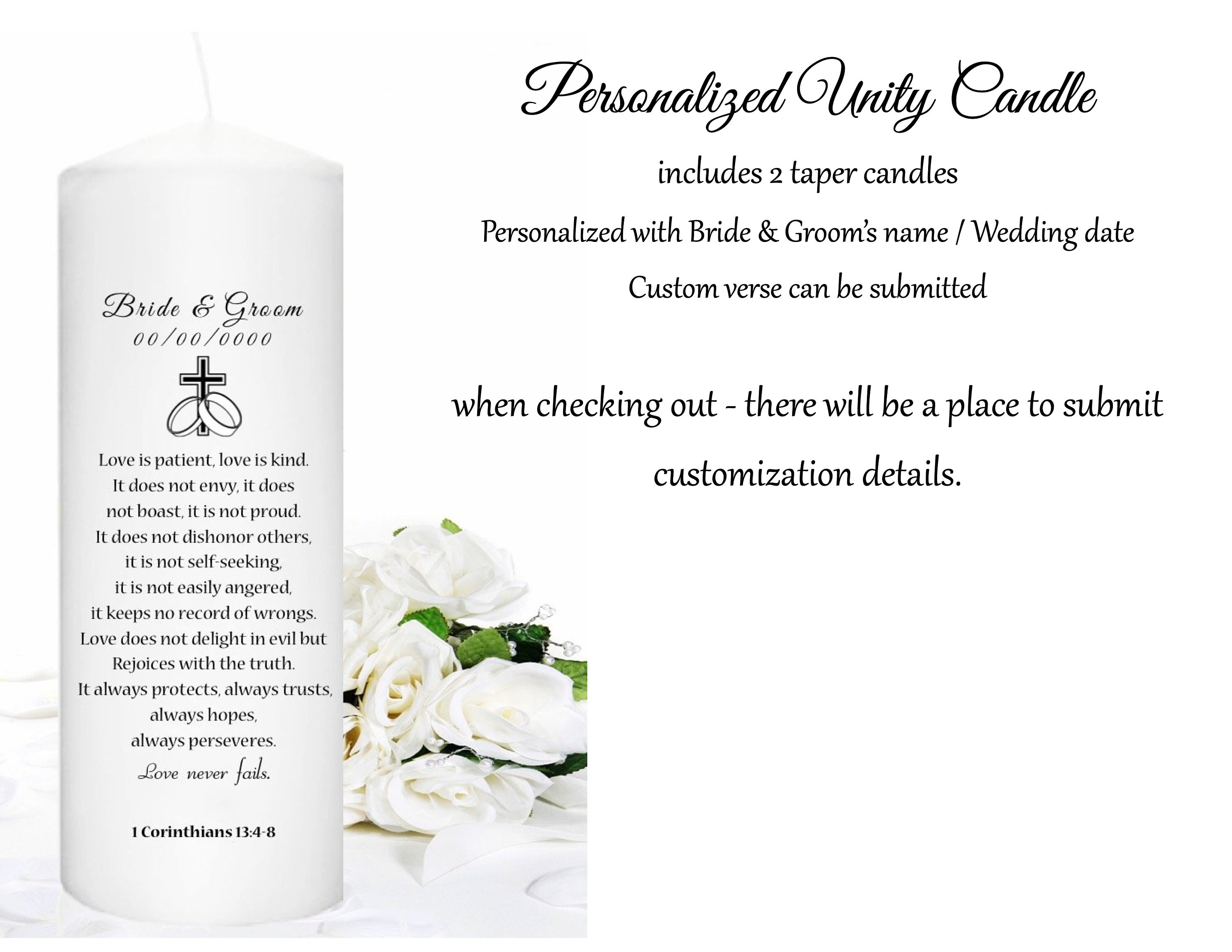 Unity Candle  - Personalized for your wedding