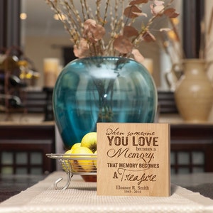 Laser Engraved Personalized In Memory Plaque - Maple 10&quot; x 10&quot;