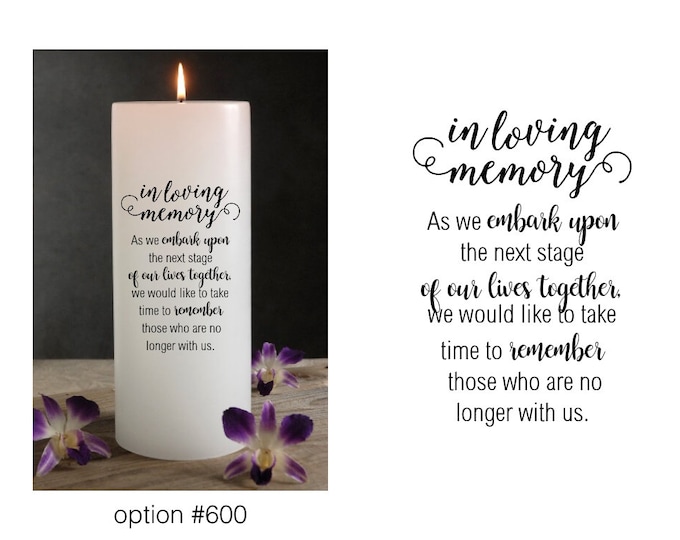 Remembrance Candles for Weddings