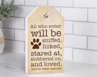 Dog Door Hanger Tag Dog Sign Dog