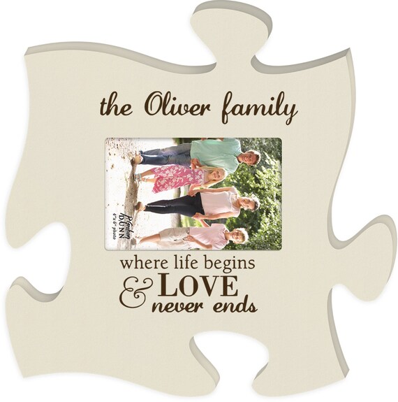 Family Where Life Begins And Love Never Ends Puzzle Piece Wall Etsy