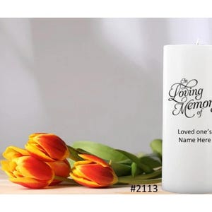 Personalized In Memory Memorial Candle – 3 x 6 Remembrance Candle, Tribute for Loved Ones, Sympathy Gift, Funeral