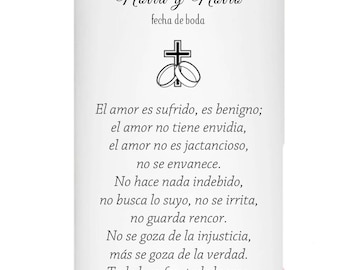 Spanish Candles Unity Candle Love is Patient Love is Kind