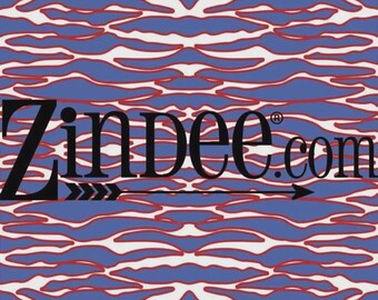 Blue Red Tiger Stripe Printed vinyl Pattern Vinyl  HEAT TRANSFER or ADHESIVE, Printed Adhesive Vinyl Printed HTv