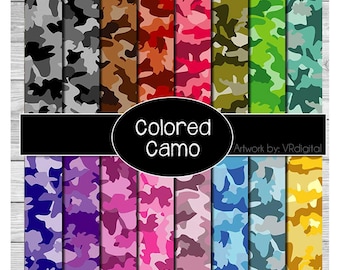 Colored Camo printed vinyl, adhesive vinyl, heat transfer vinyl, pattern heat transfer, printed HTV or ADHESIVE lily