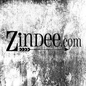 May include: Black and white logo with the text "Zindee.com" and a stylized arrow pointing to the right.