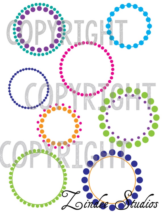 Download Polka Dot Circle Frame Monogram Cut File Vinyl Ready Design Etsy