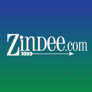 May include: White text on a blue to green gradient background reads "Zindee.com" with an arrow pointing to the right.