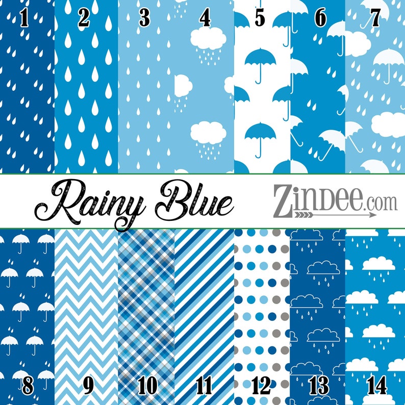 Rainy Blue Pattern Printed Vinyl Adhesive Vinyl Heat - Etsy