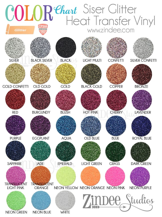 Siser Glitter Heat Transfer Vinyl 12x20 sheets