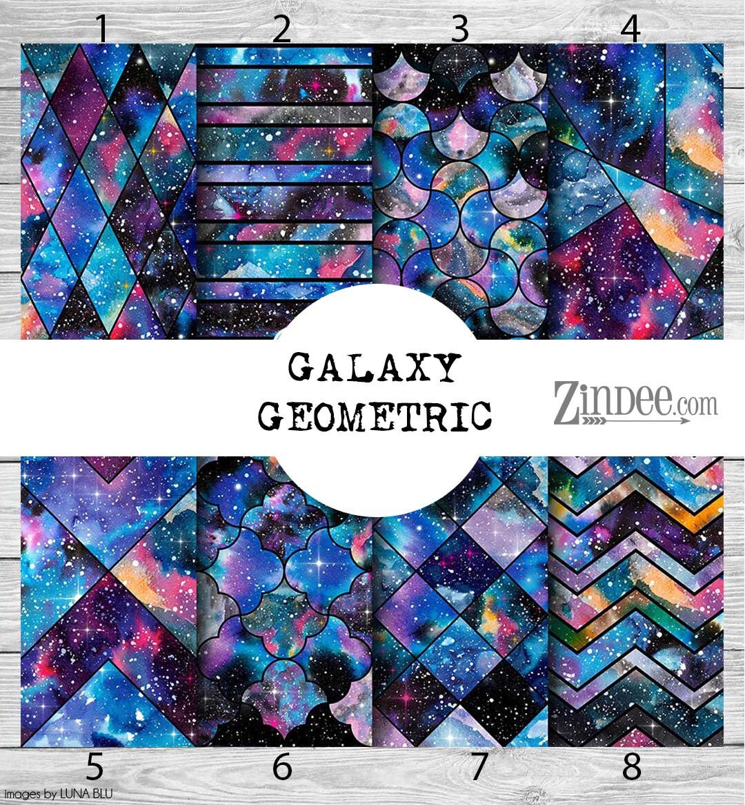Galaxy Geometric Pattern, Printed Vinyl, Adhesive Vinyl, Heat Transfer ...