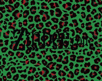 Christmas leopard green vinyl, printed vinyl, adhesive vinyl, heat transfer vinyl, pattern heat transfer, printed HTV or ADHESIVE, iron on