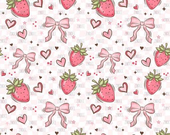 Berry Bow seamless (vinyl)  printed ADHESIVE vinyl OR Heat transfer vinyl- HTV