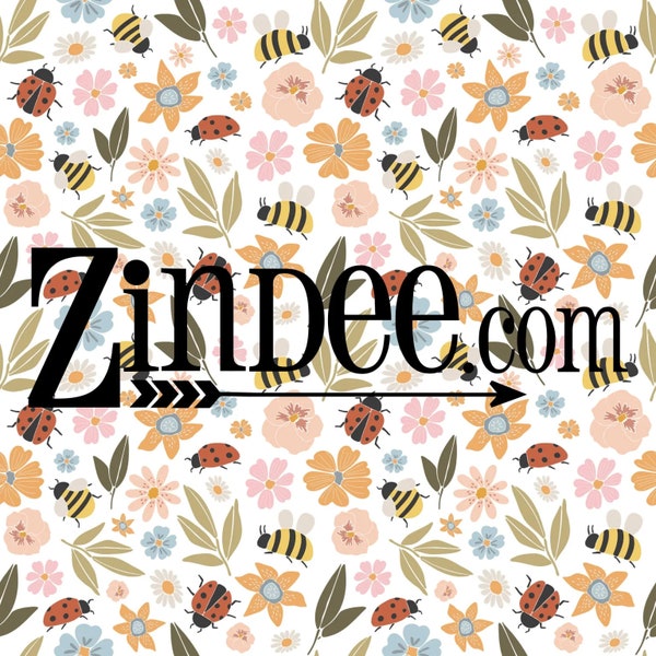 Bees and Ladybugs Vinyl heat transfer vinyl or adhesive vinyl, heat transfer vinyl, pattern heat transfer, printed HTV or ADHESIVE