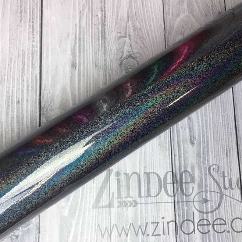 Black Glitter Holographic Adhesive Vinyl 651 equivalent Etsy