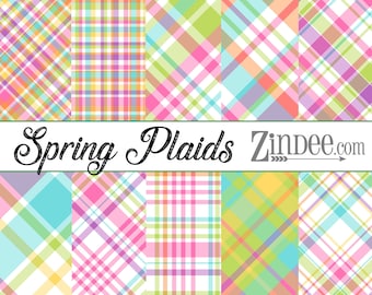 Spring plaids printed vinyl, adhesive vinyl, heat transfer vinyl, pattern heat transfer, printed HTV or ADHESIVE lily