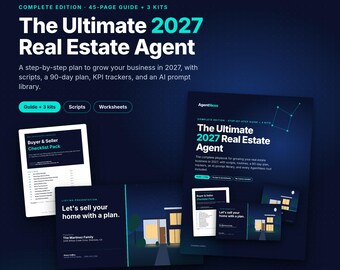 Real Estate Agent Business Plan 2027, Realtor Scripts Guide + Listing Presentation, Social Media Templates, Buyer Seller Checklist